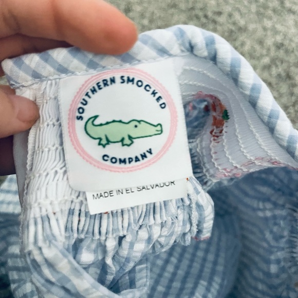 Southern Smocked 6 month Pumpkin Dress - Picture 3 of 4